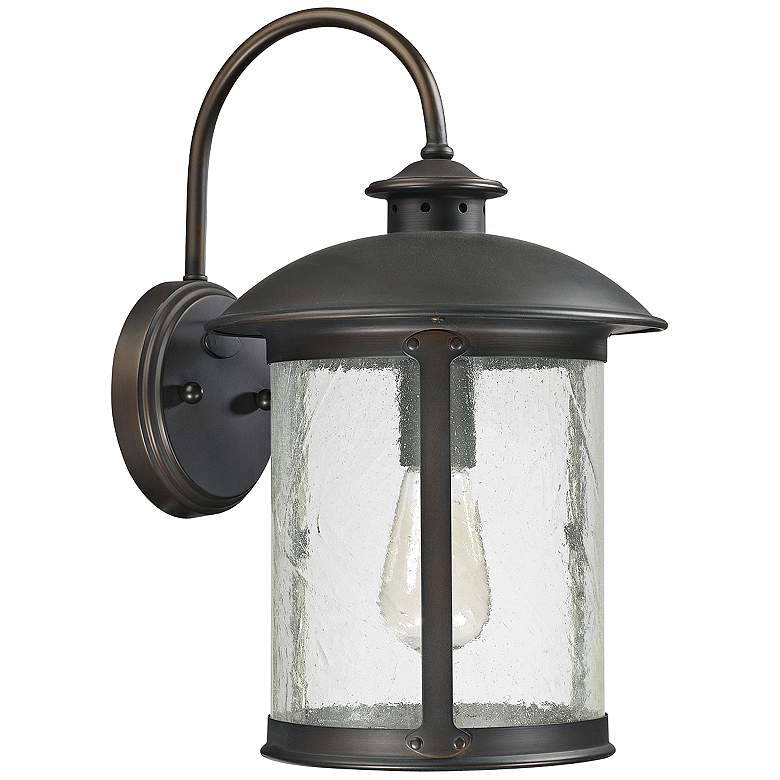 Image 1 Capital Dylan Glass 15 1/4"H Bronze Outdoor Wall Light