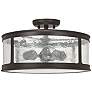 Capital Dylan Glass 16"W Old Bronze Outdoor Ceiling Light