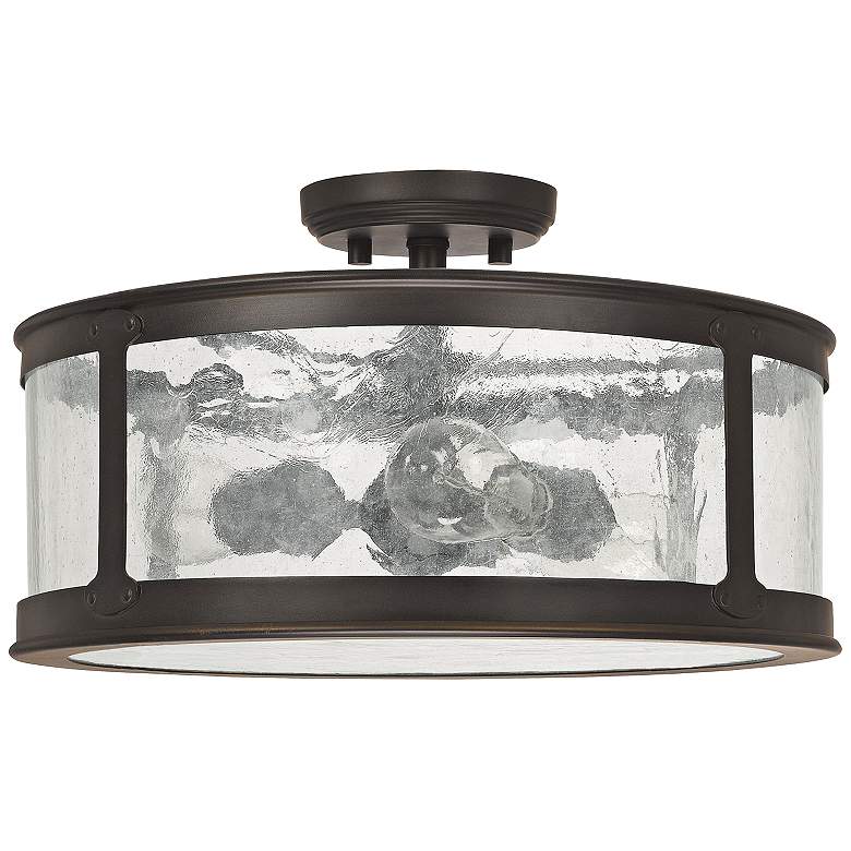 Image 2 Capital Dylan Glass 16 inchW Old Bronze Outdoor Ceiling Light