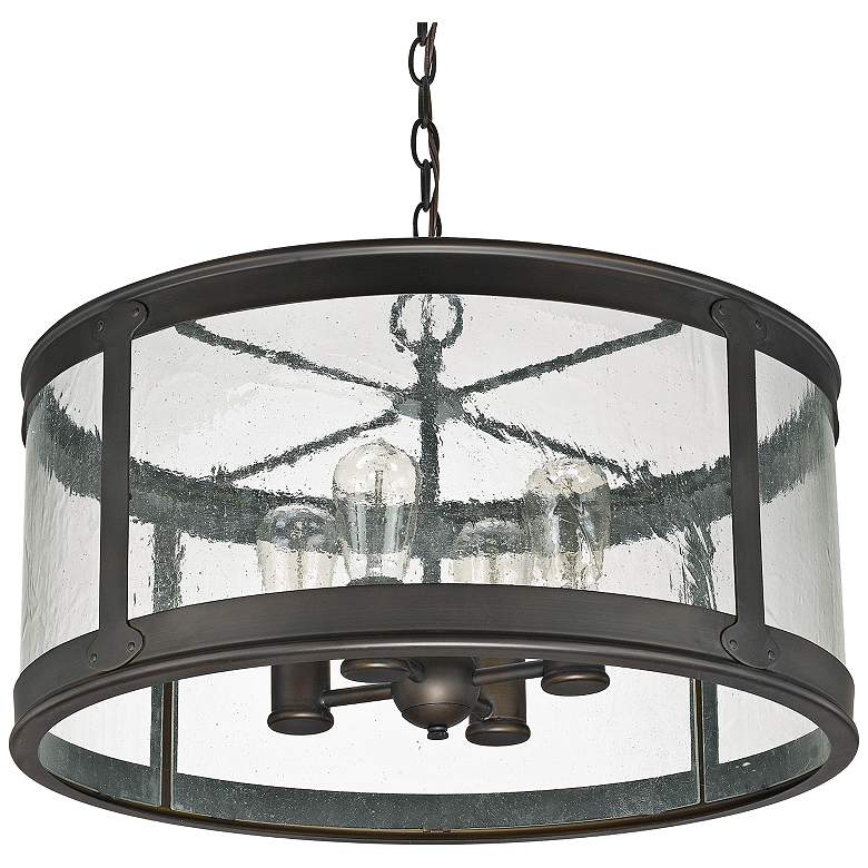 Image 2 Capital Dylan Glass 22 inch Wide Bronze Outdoor Hanging Light