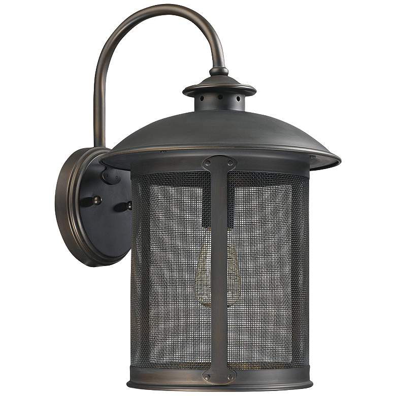 Image 1 Capital Dylan Mesh 18 1/2" High Bronze Outdoor Wall Light