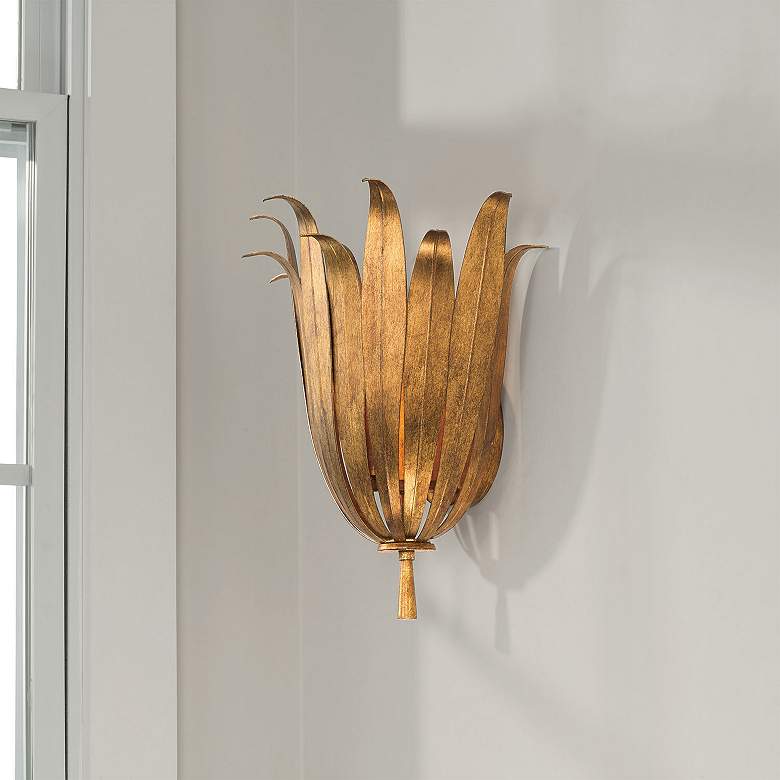 Image 1 Capital Eden 13 3/4" High Antique Gold Wall Sconce