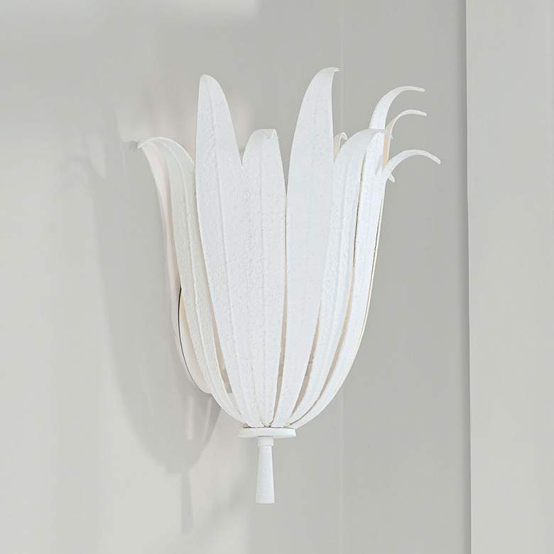 Image 1 Capital Eden 13 3/4" High Textured White Wall Sconce