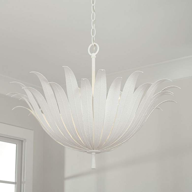 Image 1 Capital Eden 24" Wide Textured White Flower Pendant Light