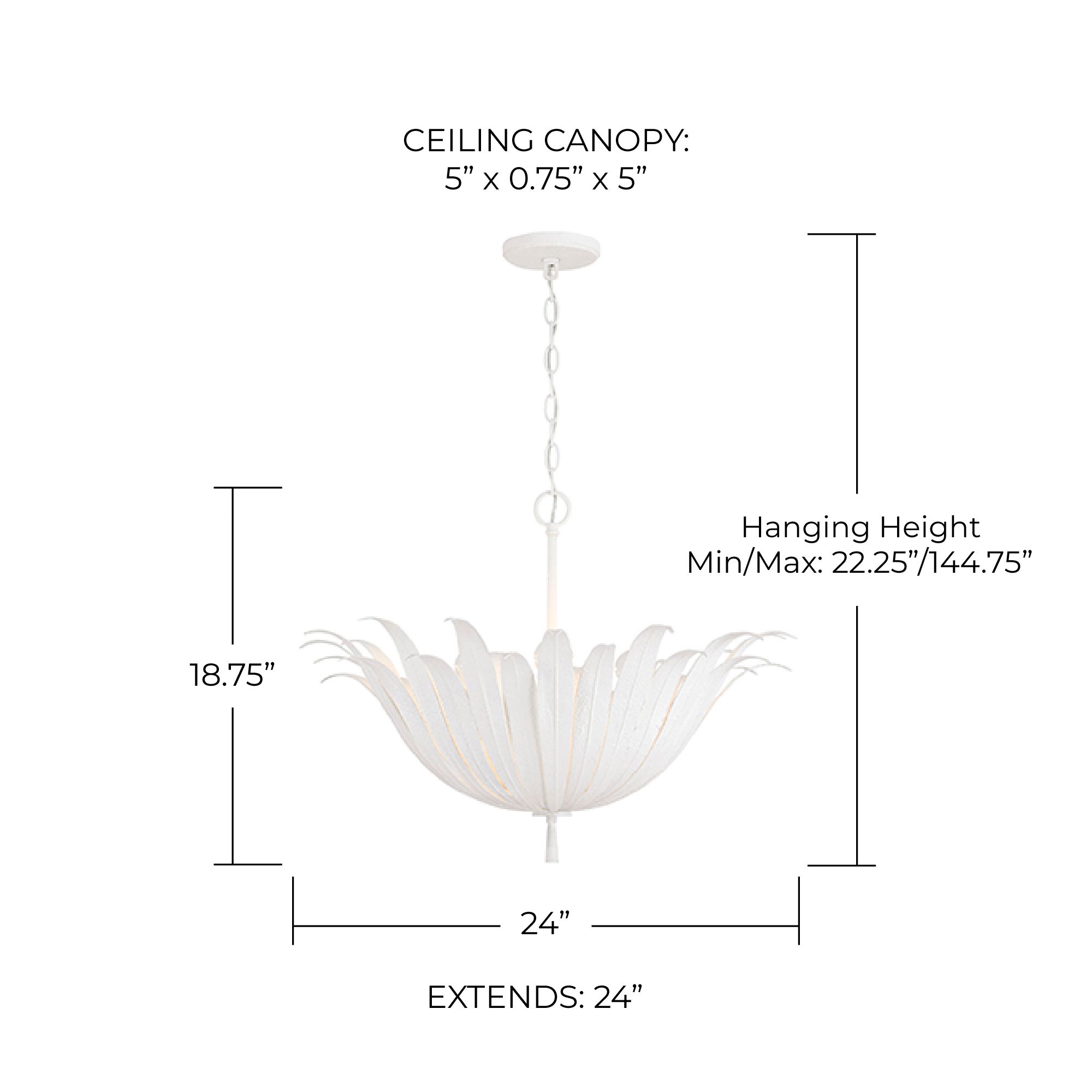 Image 7 Capital Eden 24" Wide Textured White Flower Pendant Light more views