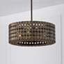 1_Capital Eliana 21 3/4" Wide Dark Brass Drum Pendant Light
