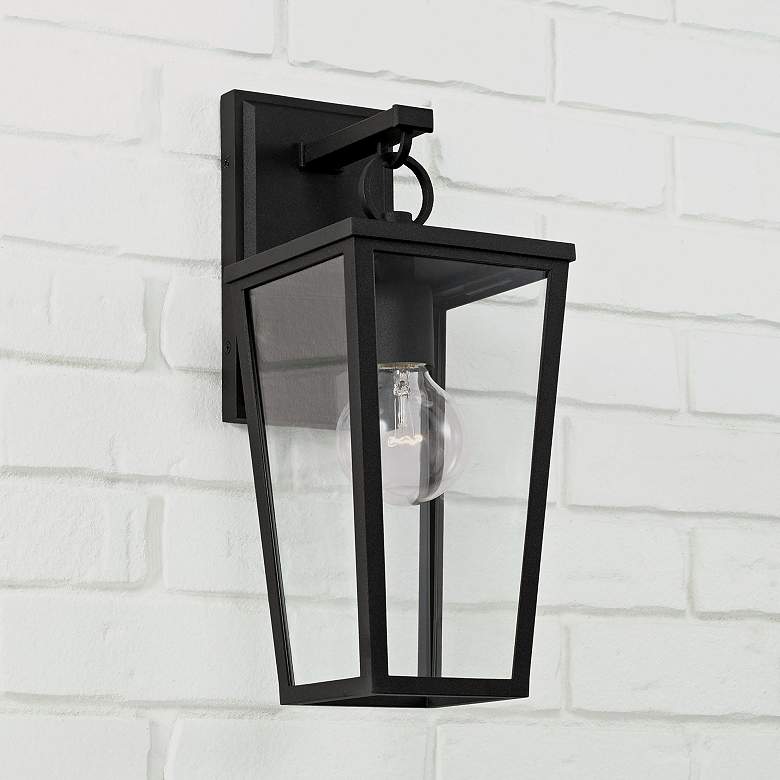 Image 1 Capital Elliott 15 1/2" High Black Outdoor Wall Light