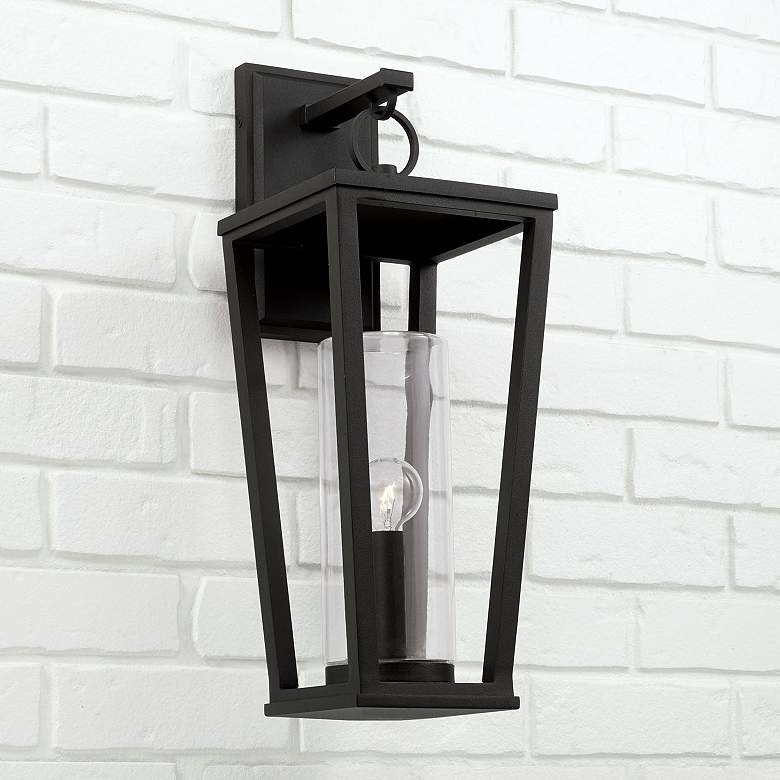 Image 1 Capital Elliott 20" High Black Outdoor Lantern Wall Light