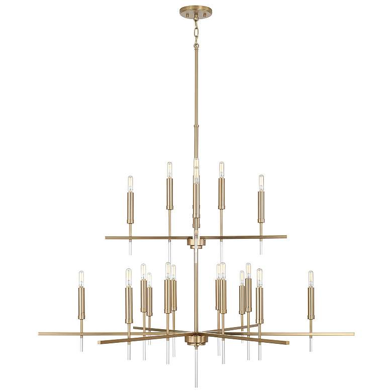 Image 1 Capital Elora 48"W Matte Brass 20-Light 2-Tier Chandelier