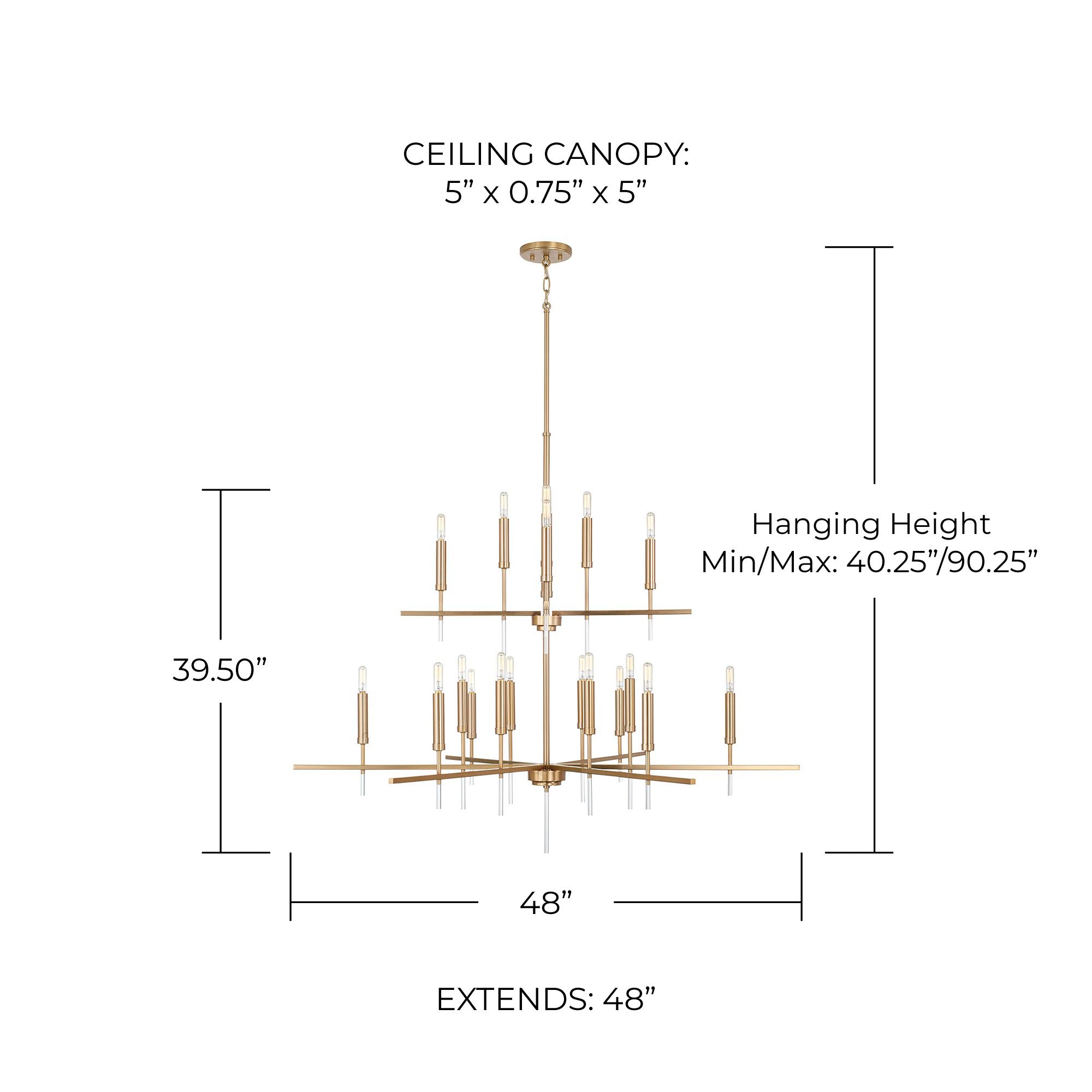 Image 6 Capital Elora 48"W Matte Brass 20-Light 2-Tier Chandelier more views