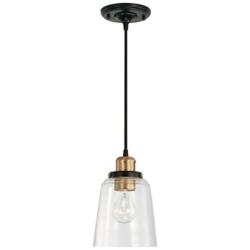 Capital Fallon 6" Wide Aged Brass and Black Mini Pendant