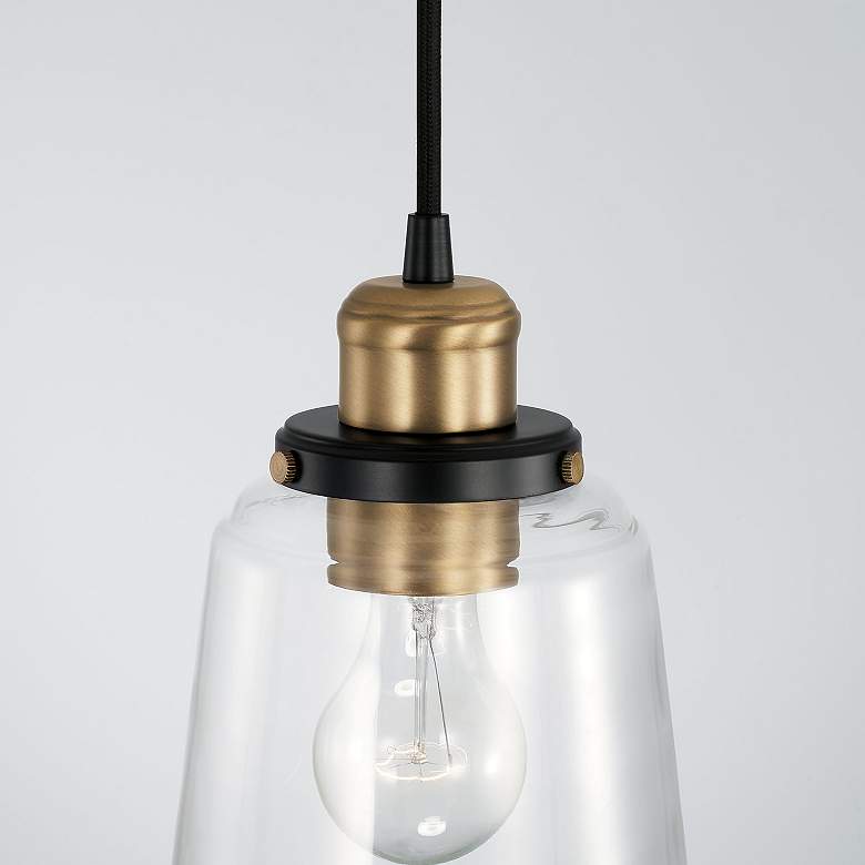 Image 3 Capital Fallon 6" Wide Aged Brass and Black Mini Pendant more views