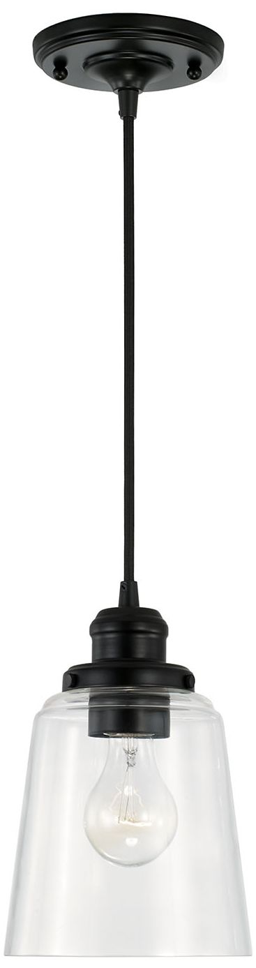 Capital Fallon 6" Wide Matte Black Mini Pendant