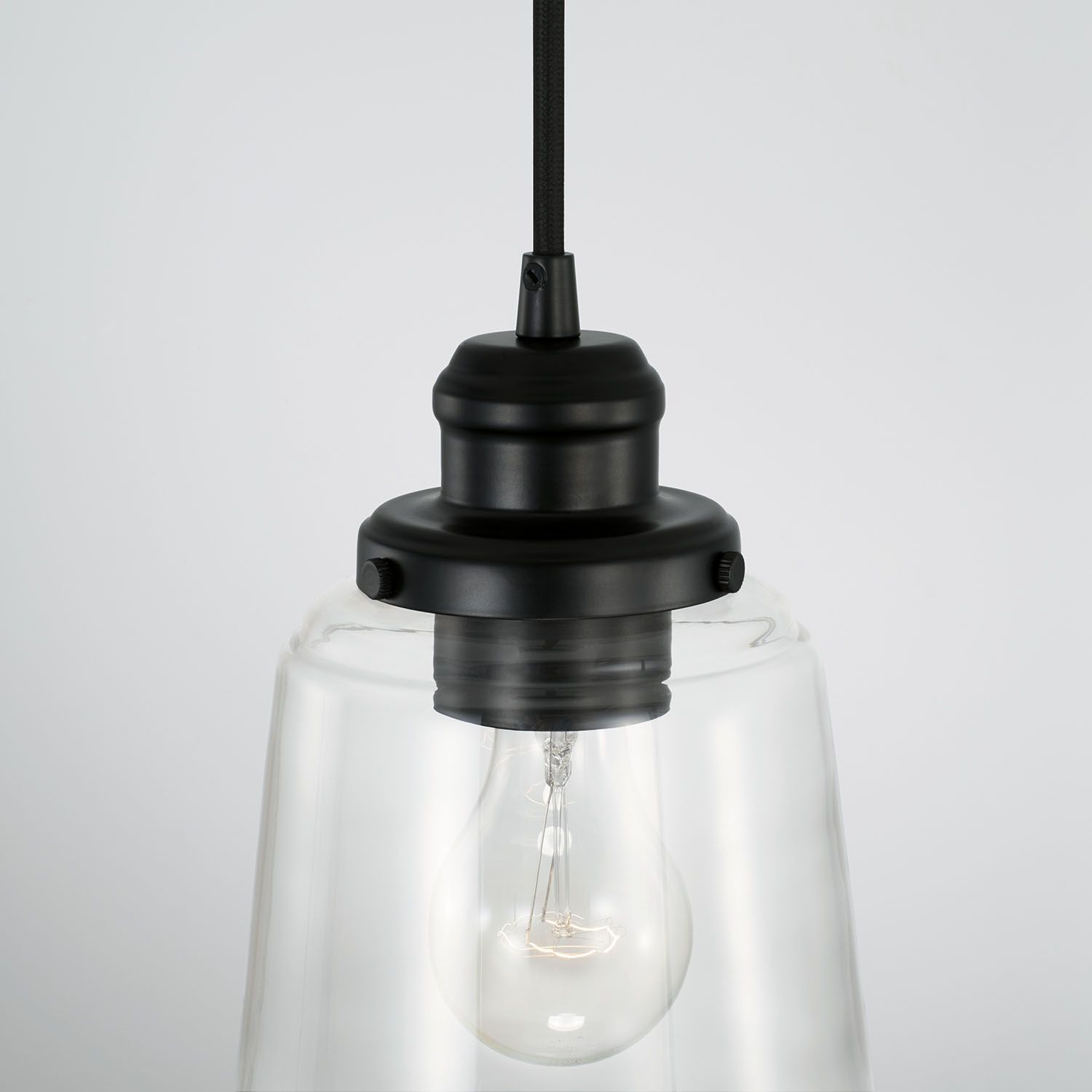 Image 3 Capital Fallon 6" Wide Matte Black Mini Pendant more views