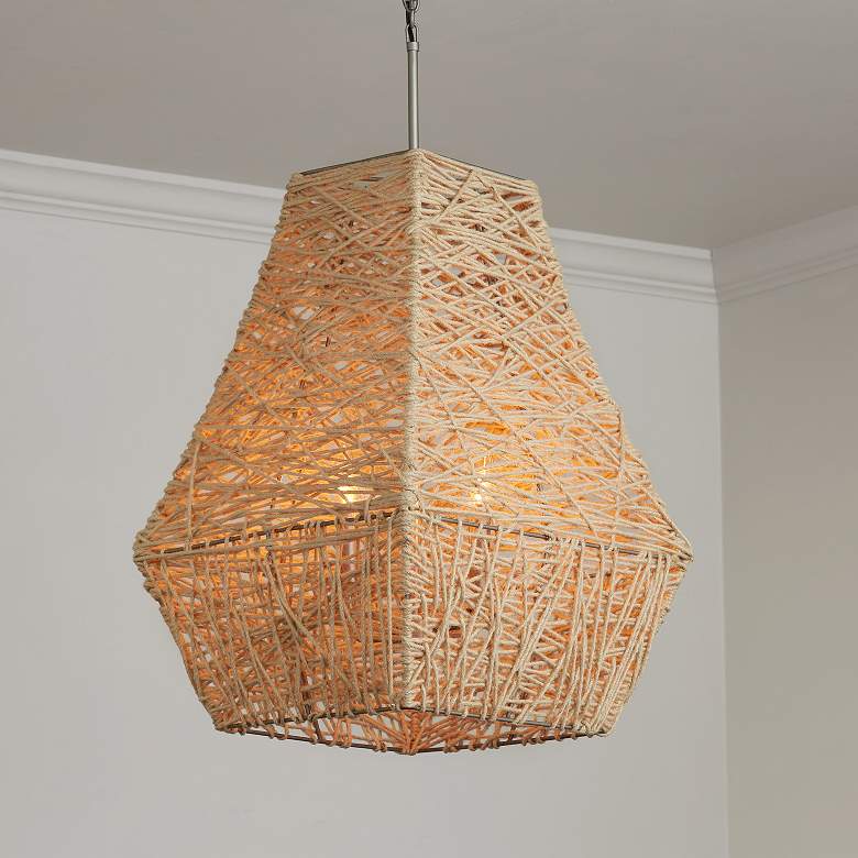 Image 1 Capital Finley 19" Wide Gray and Natural Jute Pendant Light