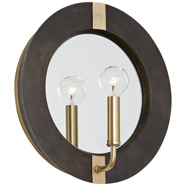 Image 2 Capital Finn 12"H Black Stain and Matte Brass Wall Sconce