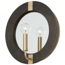 Capital Finn 12"H Black Stain and Matte Brass Wall Sconce