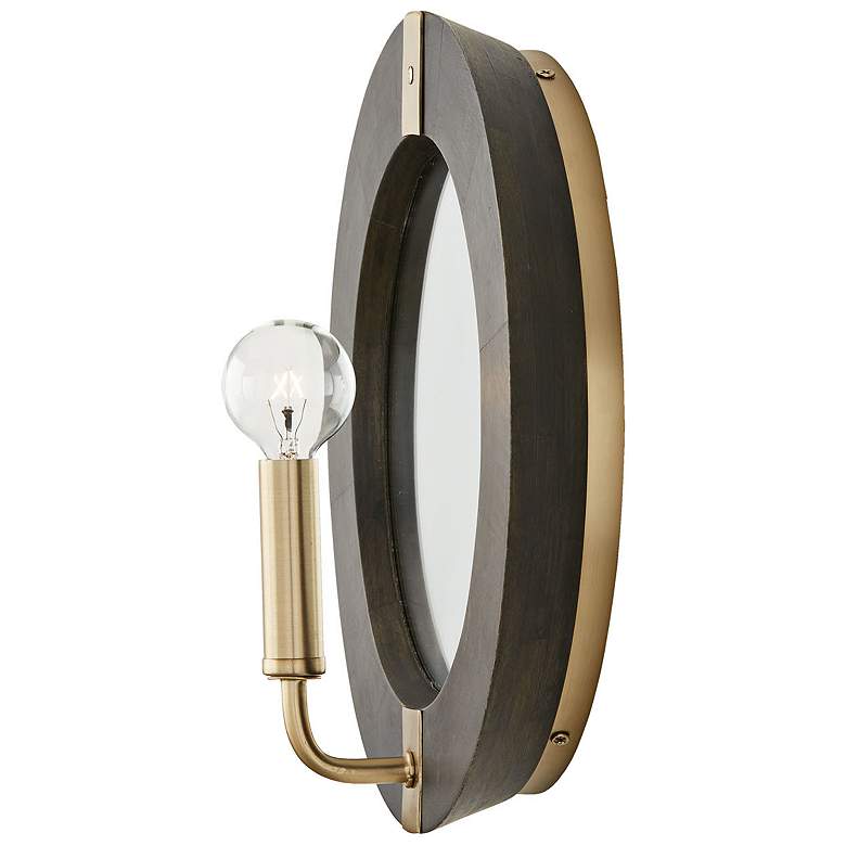 Image 4 Capital Finn 12"H Black Stain and Matte Brass Wall Sconce more views