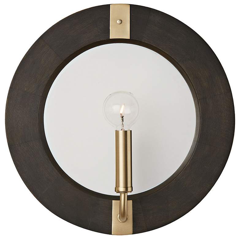 Image 6 Capital Finn 12"H Black Stain and Matte Brass Wall Sconce more views