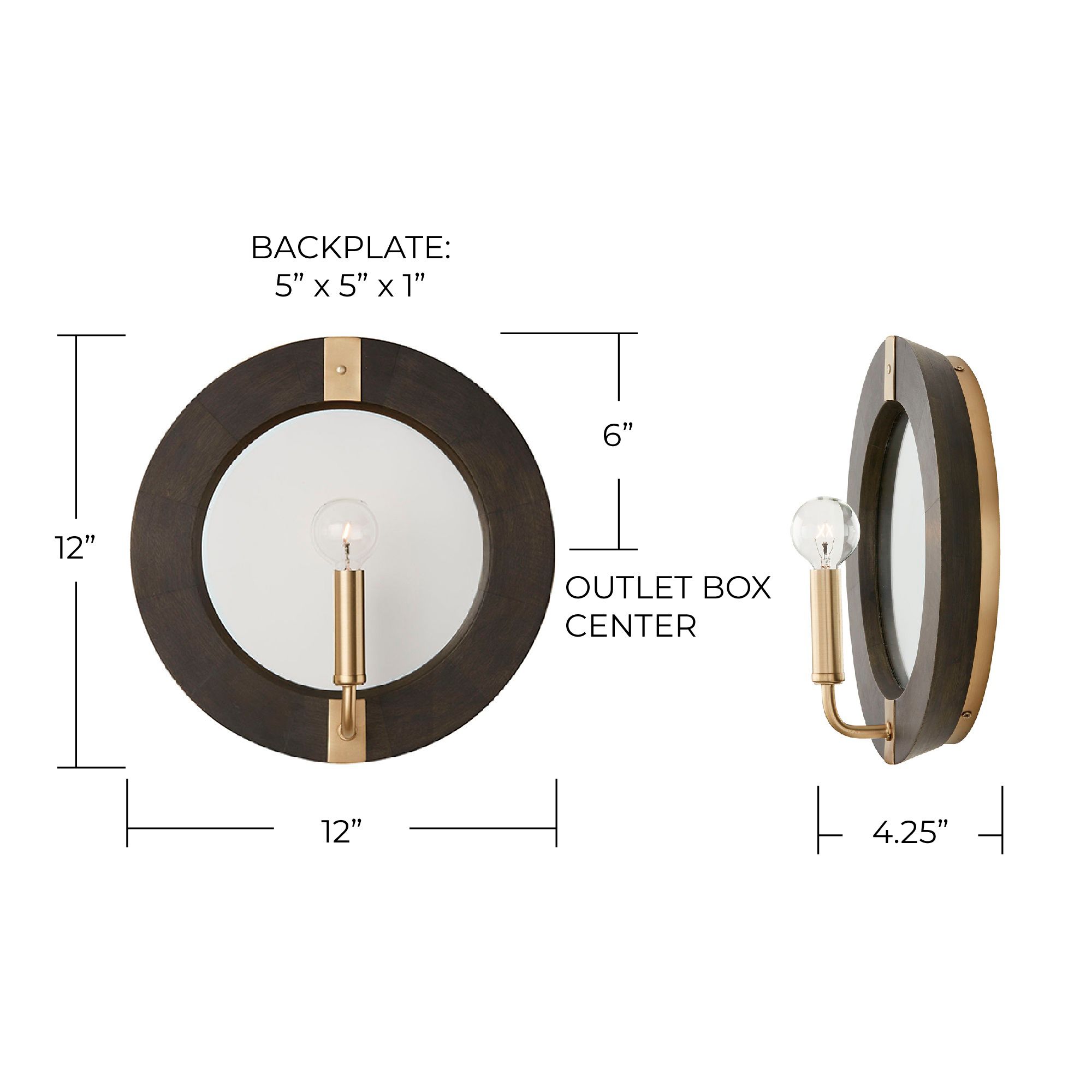 Image 7 Capital Finn 12"H Black Stain and Matte Brass Wall Sconce more views