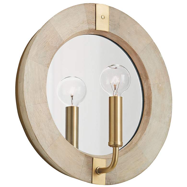Image 2 Capital Finn 12"H White-Washed and Matte Brass Wall Sconce