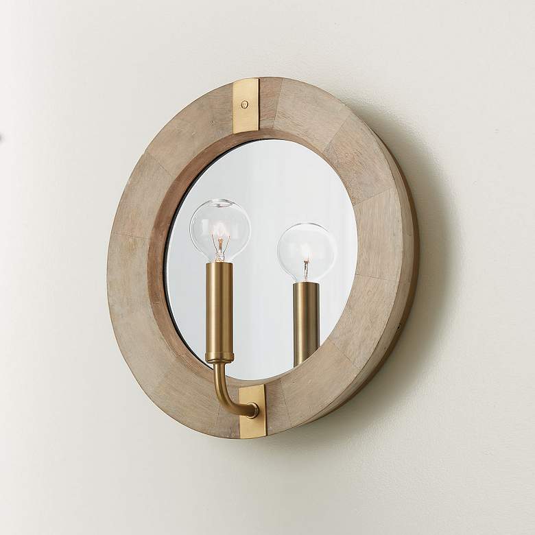Image 3 Capital Finn 12"H White-Washed and Matte Brass Wall Sconce more views