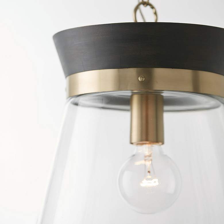 Image 3 Capital Finn 12"W Matte Brass and Black Stain Mini Pendant more views