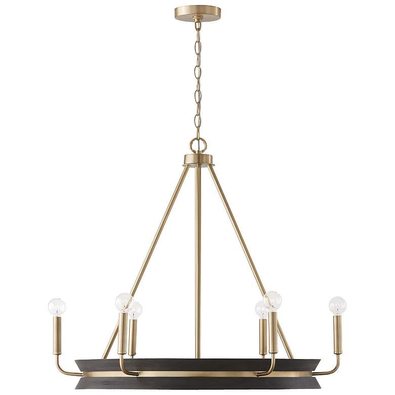 Image 2 Capital Finn 31"W Matte Brass Black 6-Light Ring Chandelier