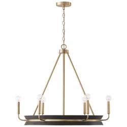 Capital Finn 31"W Matte Brass Black 6-Light Ring Chandelier