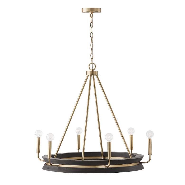 Image 6 Capital Finn 31"W Matte Brass Black 6-Light Ring Chandelier more views