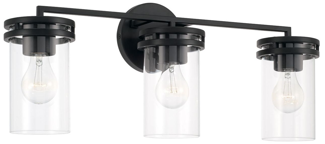 Capital Fuller 24" Wide Matte Black 3-Light Bath Light
