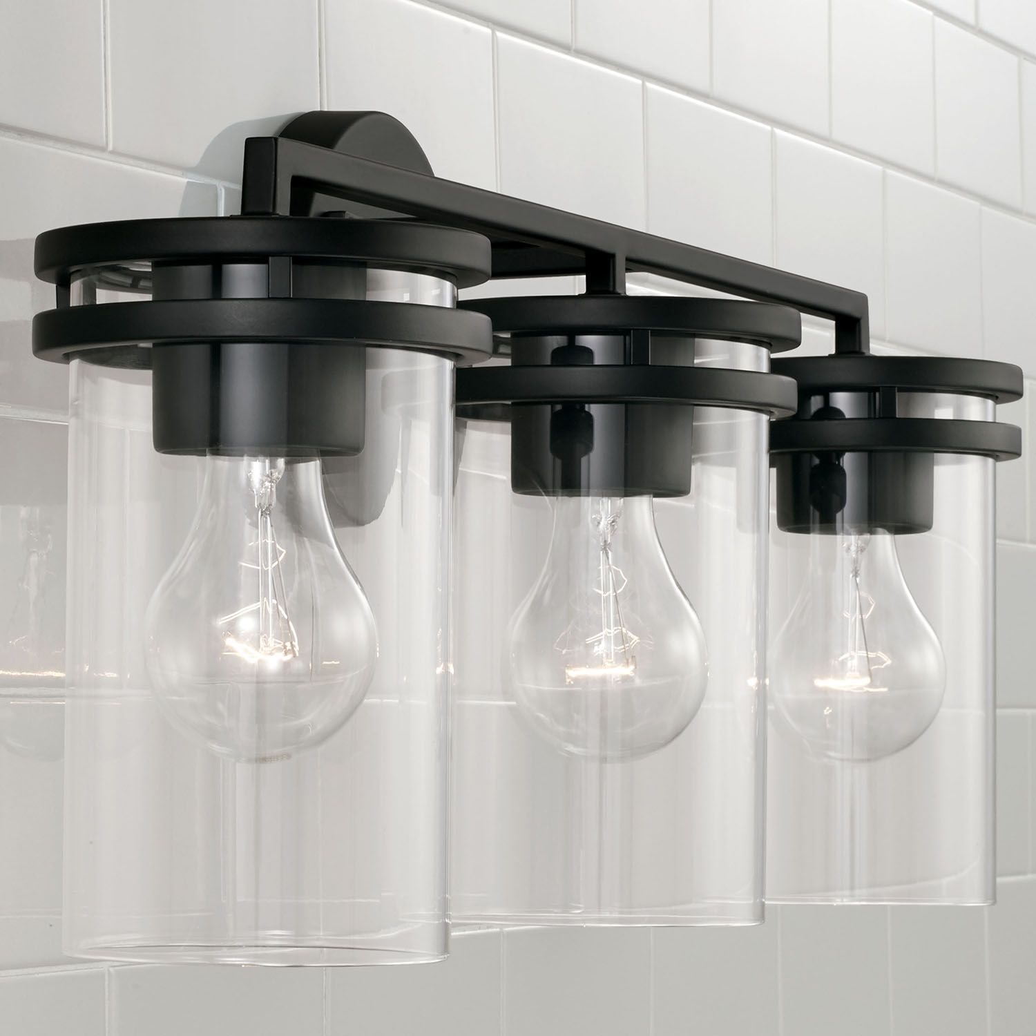 Image 3 Capital Fuller 24" Wide Matte Black 3-Light Bath Light more views