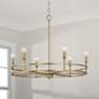 1_Capital Fuller 28" Wide Aged Brass 6-Light Chandelier