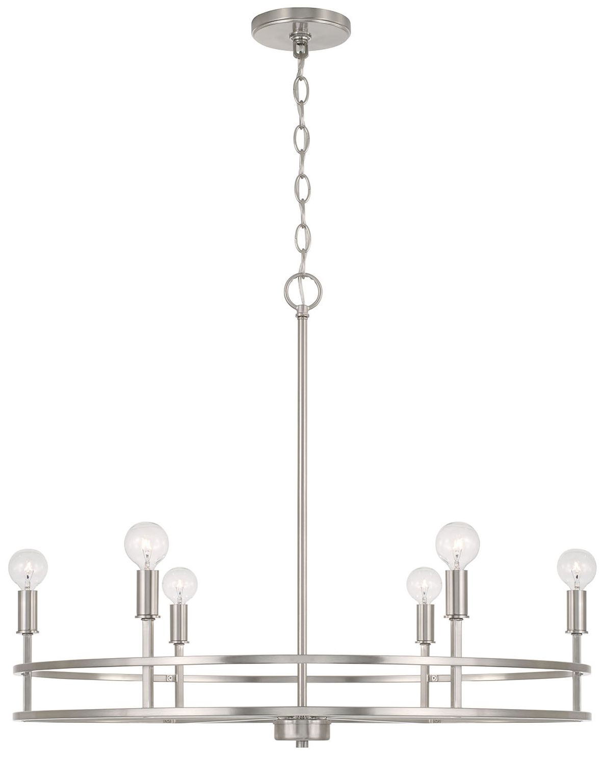 Capital Fuller 28" Wide Brushed Nickel 6-Light Chandelier
