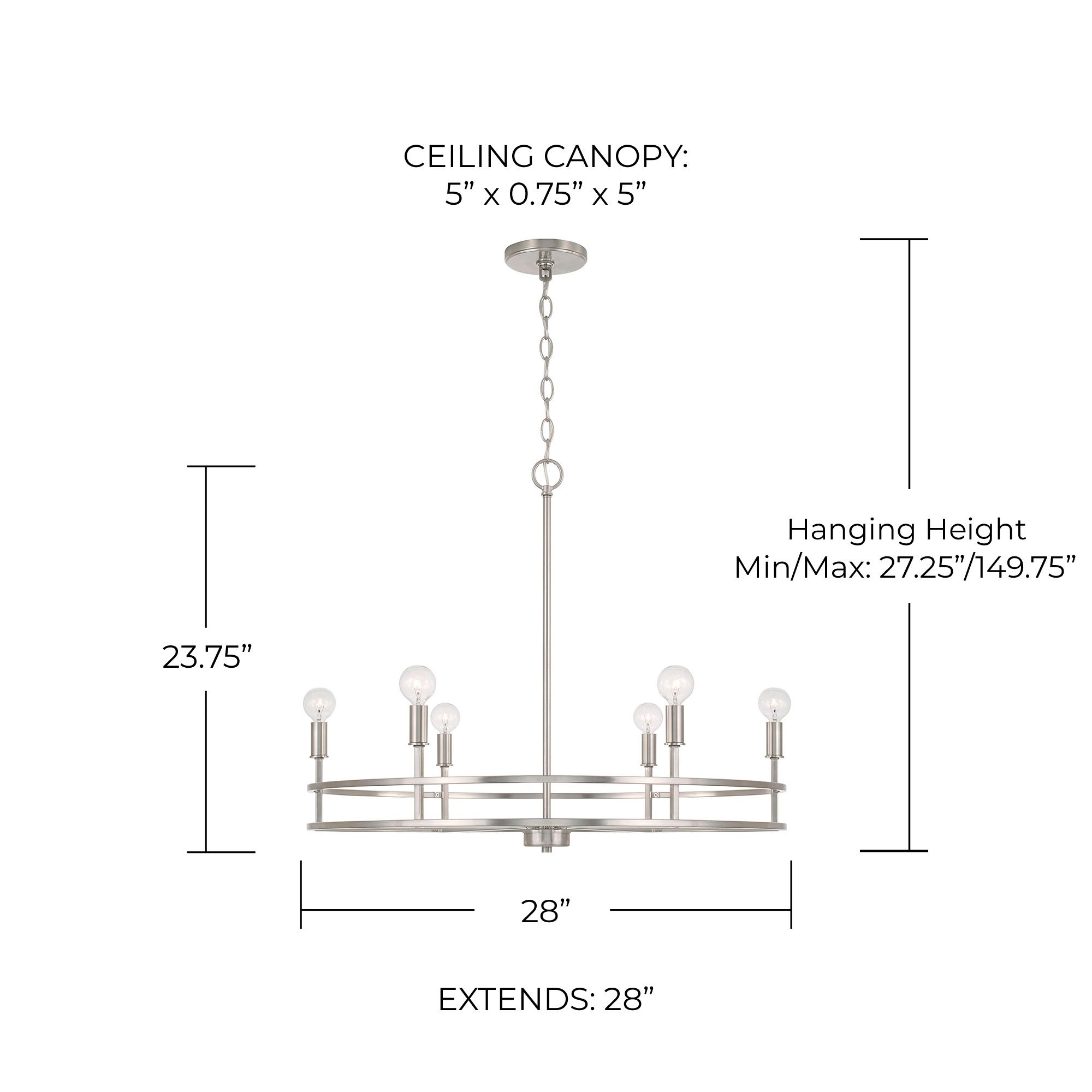 Image 5 Capital Fuller 28" Wide Brushed Nickel 6-Light Chandelier more views