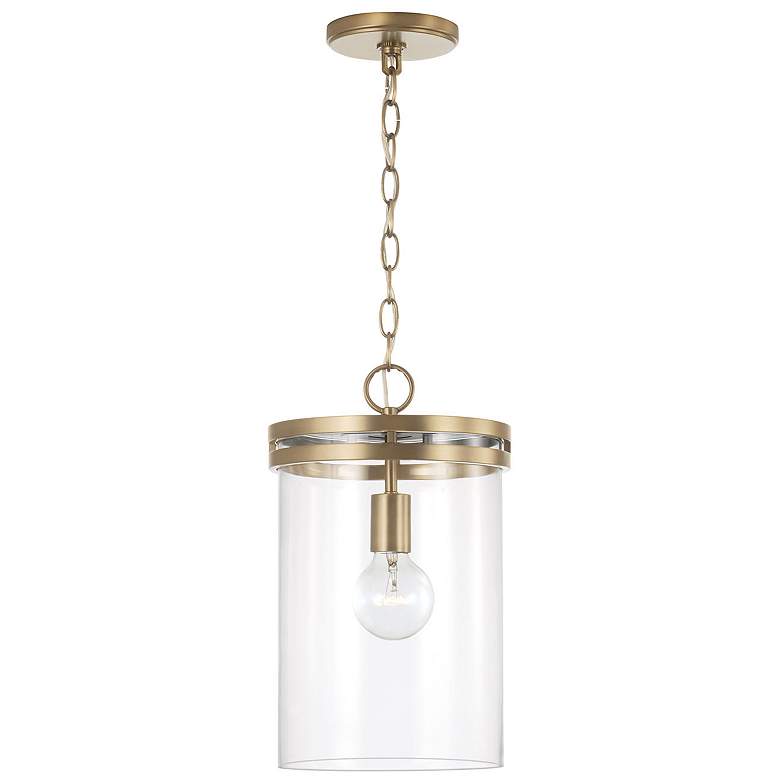 Image 1 Capital Fuller 9 1/4" Wide Aged Brass Mini Pendant