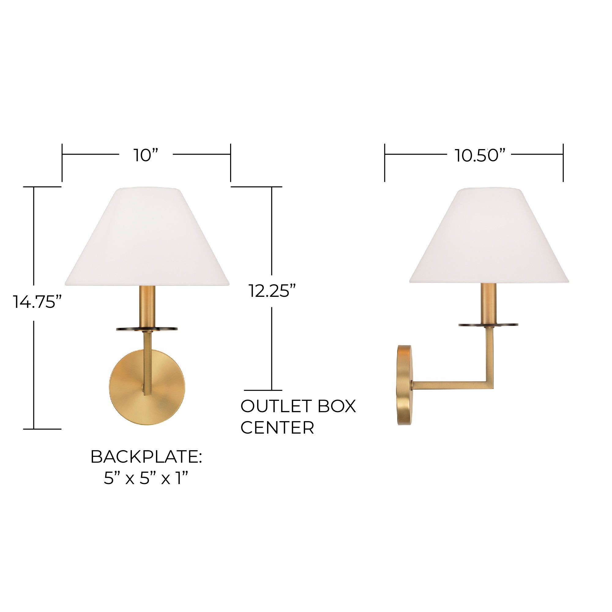 Capital Gilda 14 3/4" High Aged Brass Wall Sconce