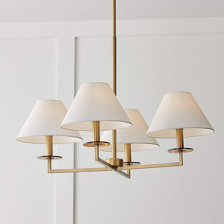 Image 1 Capital Gilda 29 3/4" Wide Aged Brass 4-Light Chandelier