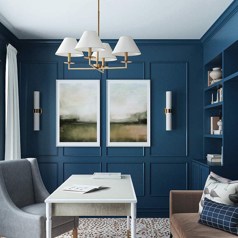 Image 4 Capital Gilda 29 3/4" Wide Aged Brass 4-Light Chandelier more views