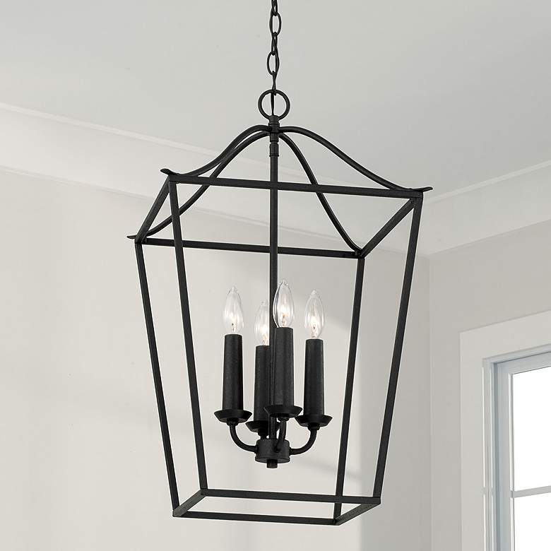 Image 1 Capital Grady 15 3/4" Wide Black Iron 4-Light Pendant Light