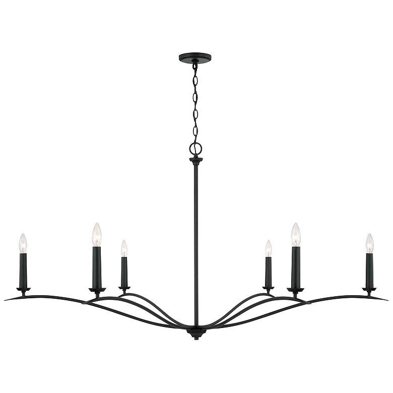 Image 1 Capital Grady 41" Wide Black Iron 6-Light Chandelier