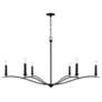 2_Capital Grady 57" Wide Black Iron 6-Light Chandelier