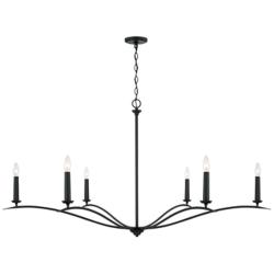 Capital Grady 57" Wide Black Iron 6-Light Chandelier