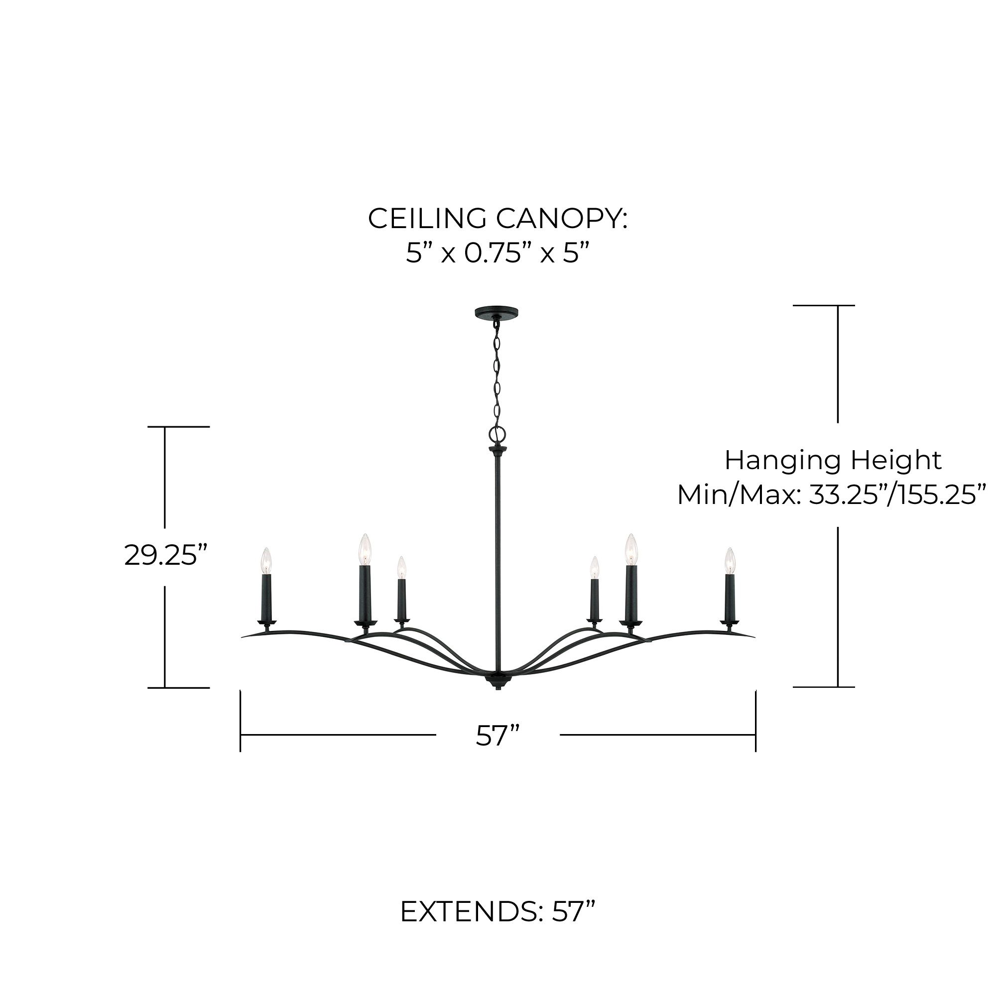 Image 3 Capital Grady 57" Wide Black Iron 6-Light Chandelier more views