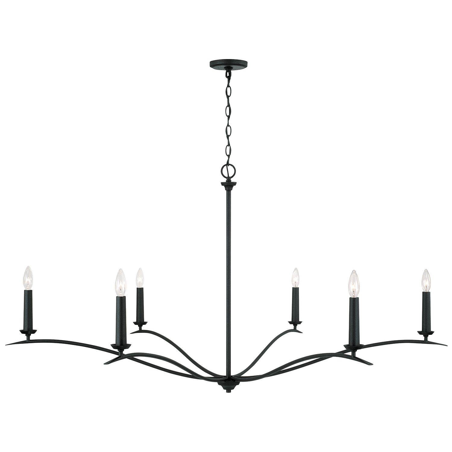 Image 7 Capital Grady 57" Wide Black Iron 6-Light Chandelier more views
