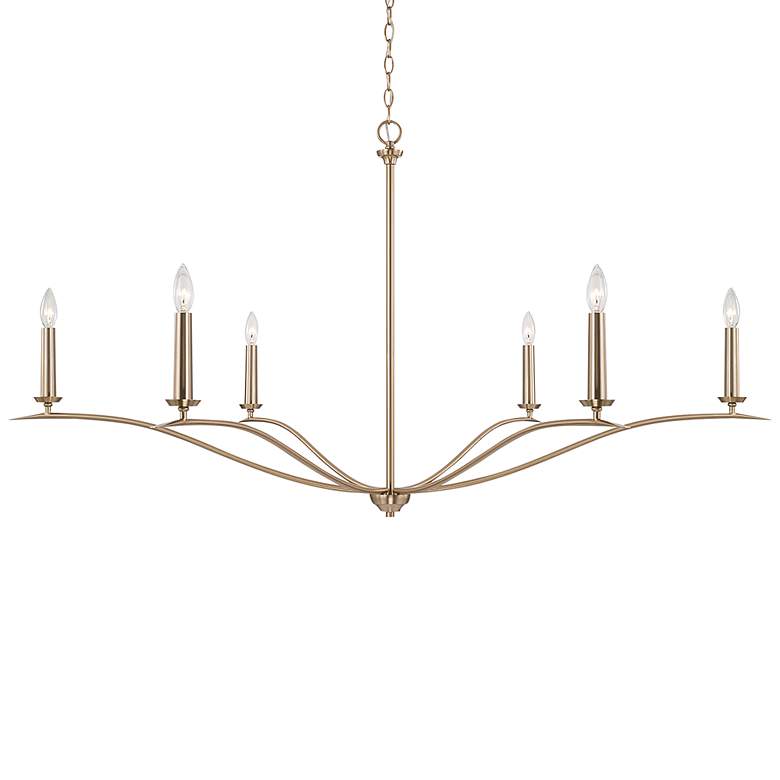 Image 2 Capital Grady 57" Wide Matte Brass 6-Light Chandelier