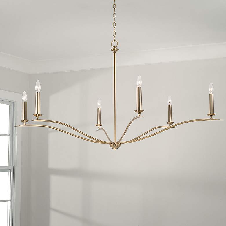 Image 1 Capital Grady 57" Wide Matte Brass 6-Light Chandelier