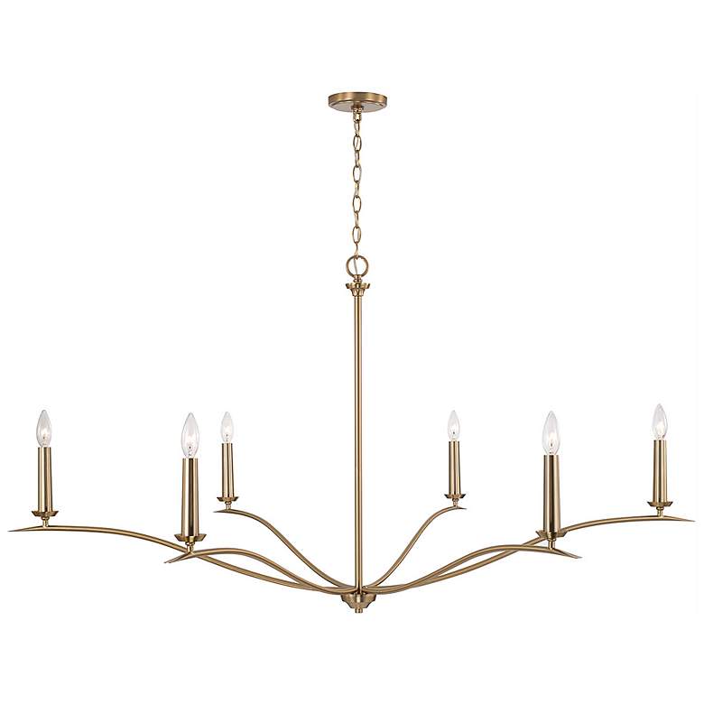 Image 4 Capital Grady 57" Wide Matte Brass 6-Light Chandelier more views