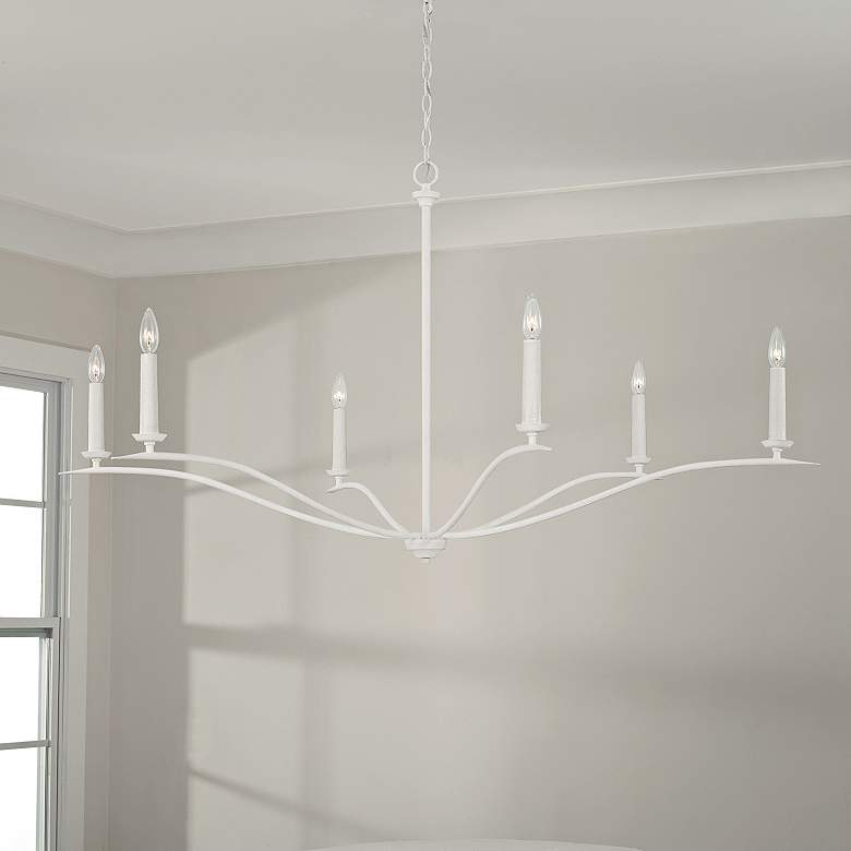 Image 1 Capital Grady 57" Wide Textured White 6-Light Chandelier
