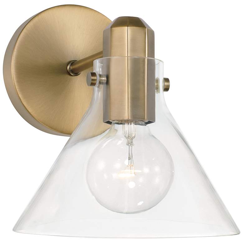 Image 2 Capital Greer 9" High Aged Brass Wall Sconce